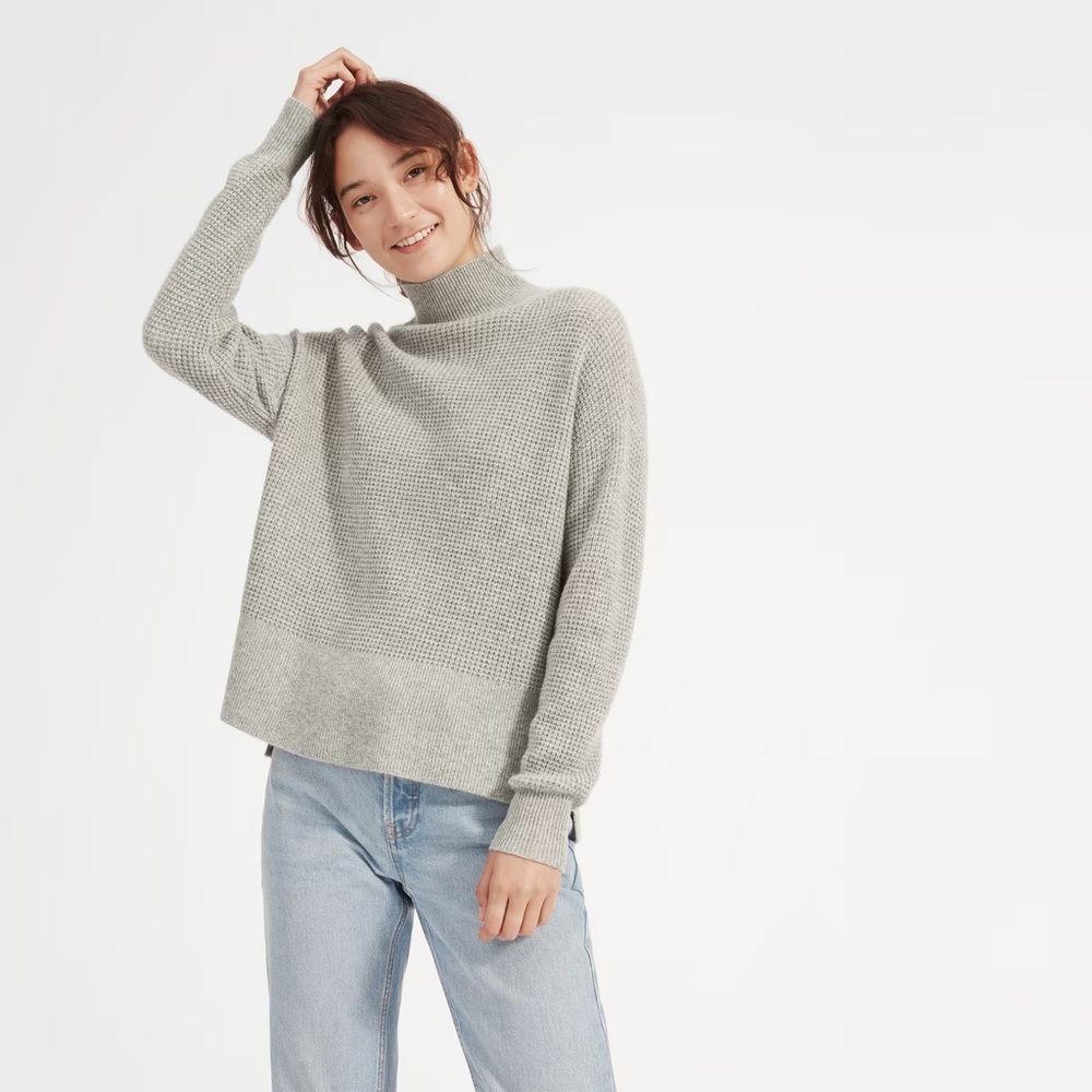 Everlane Gray Cashmere Turtleneck Sweater